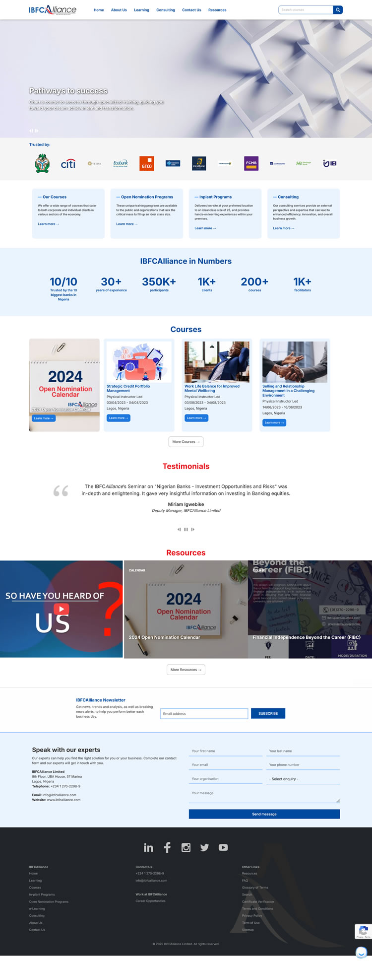 IBFCAllance website screenshot